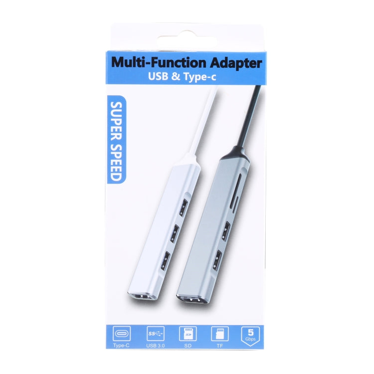 5 in 1 USB-C / Type-C 3.1 to SD / TF Card Slot + 3 USB 3.0 Ports Multifunctional Docking Station HUB