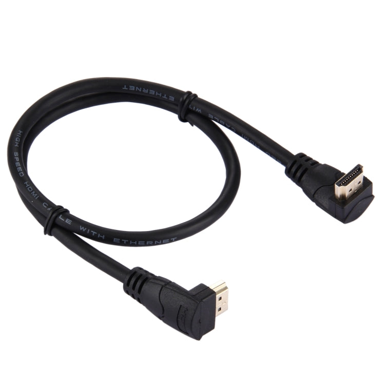 60cm 4K x 2K HDMI 2.0 Version High Speed 270 Degree Right Angle HDMI Male to 270 Degree Right Angle HDMI Male Cable with Ethernet