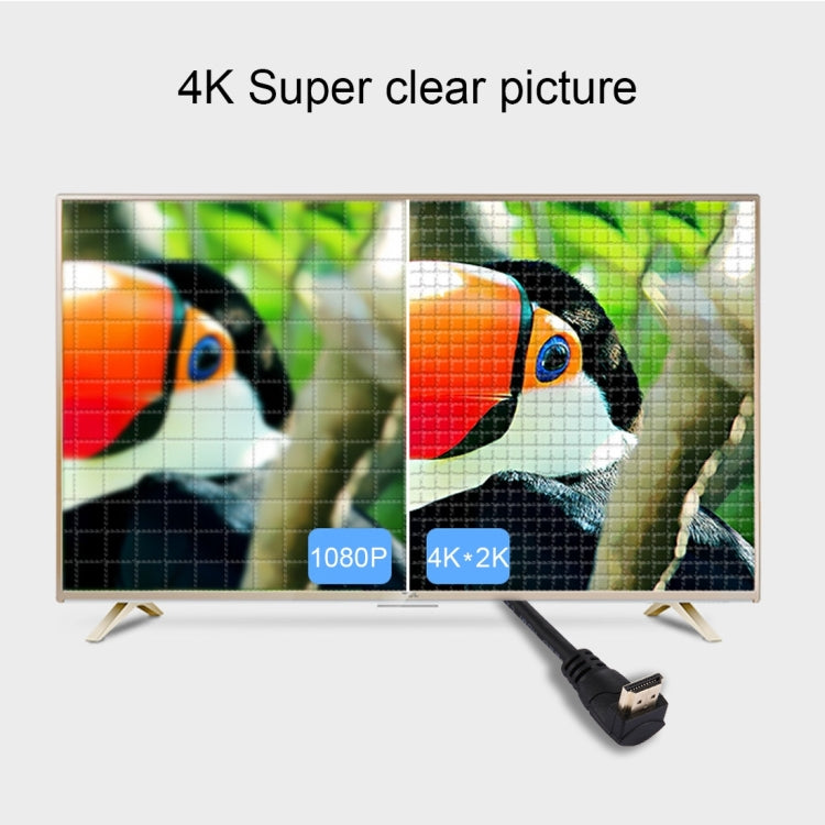 60cm 4K x 2K HDMI 2.0 Version High Speed 270 Degree Right Angle HDMI Male to 270 Degree Right Angle HDMI Male Cable with Ethernet