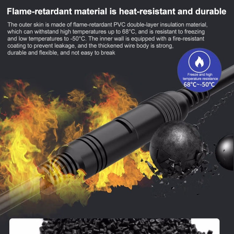 DC Male To DC Male + DC Female Power Connection Cable, Length: 0.3m