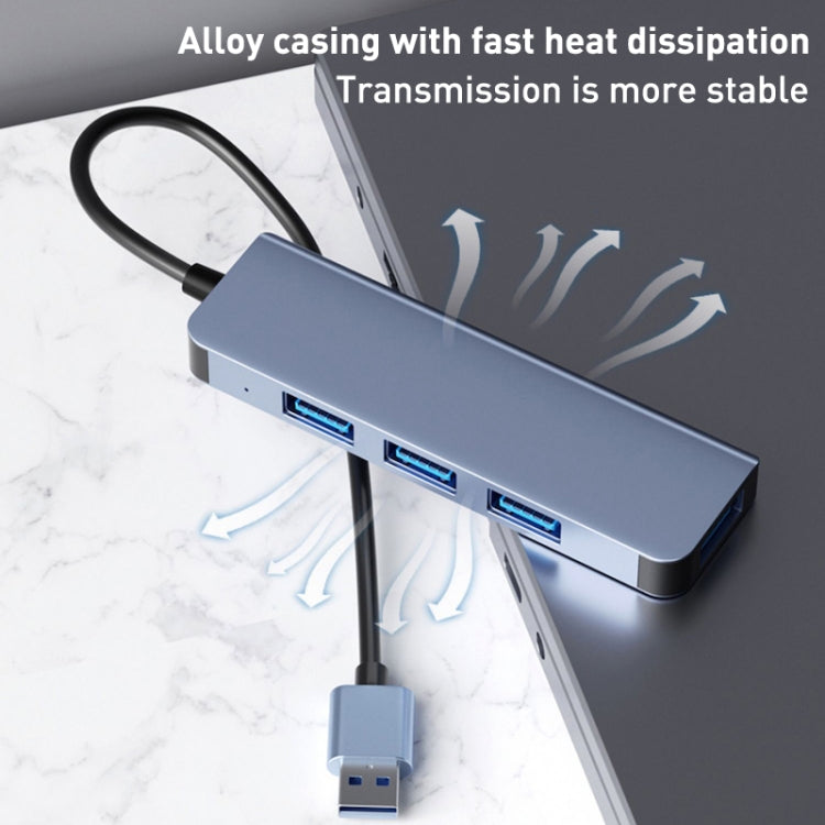 4 in 1 USB to USB3.0x4 HUB Adapter, Cable Length: 1.2m