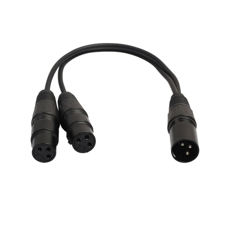 30cm 3 Pin XLR CANNON 1 Male to 2 Female Audio Connector Adapter Cable for Microphone / Audio Equipment