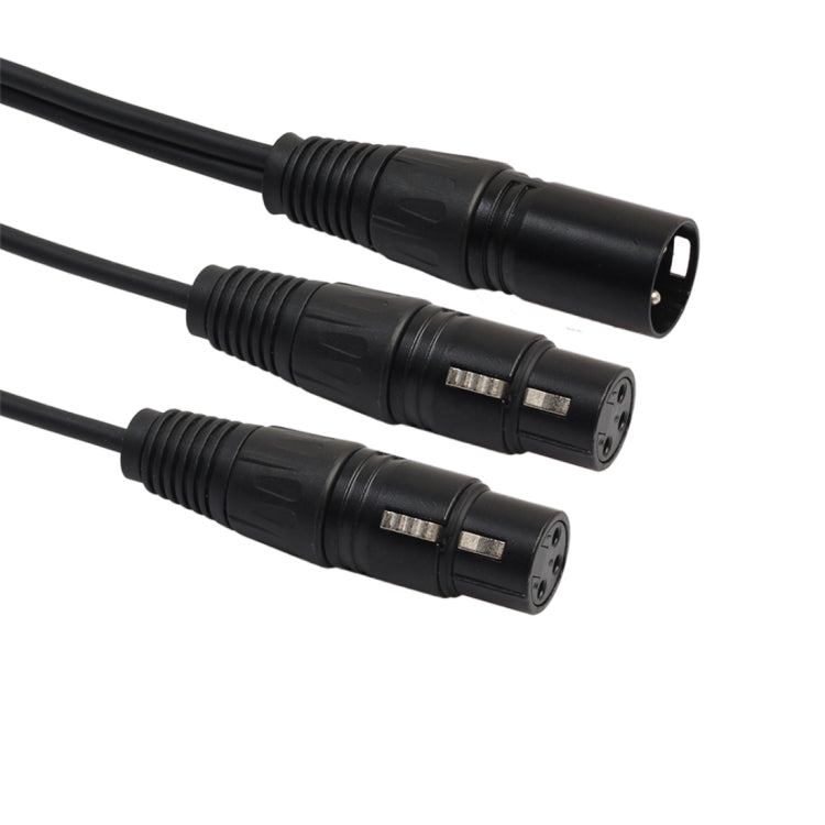 30cm 3 Pin XLR CANNON 1 Male to 2 Female Audio Connector Adapter Cable for Microphone / Audio Equipment