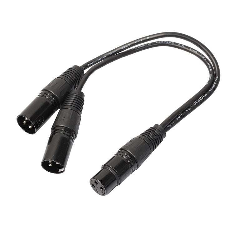 30cm 3 Pin XLR CANNON 1 Female to 2 Male Audio Connector Adapter Cable for Microphone / Audio Equipment
