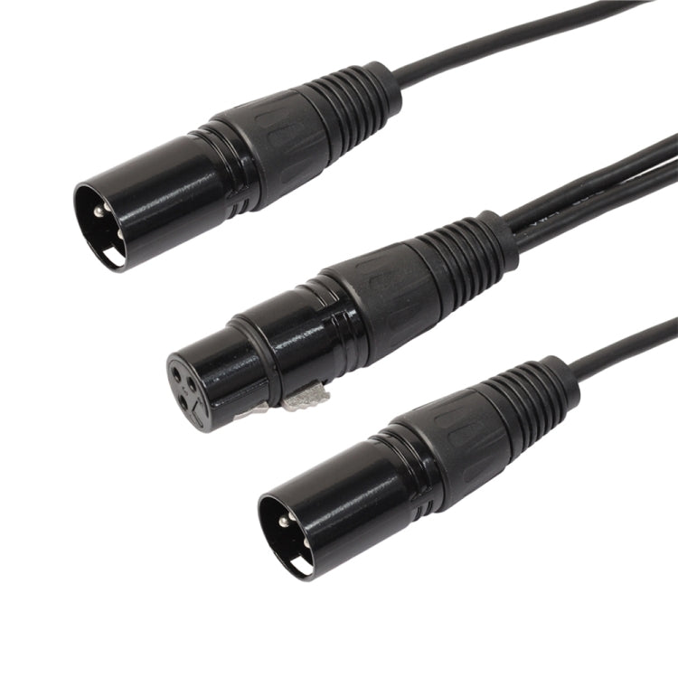 30cm 3 Pin XLR CANNON 1 Female to 2 Male Audio Connector Adapter Cable for Microphone / Audio Equipment