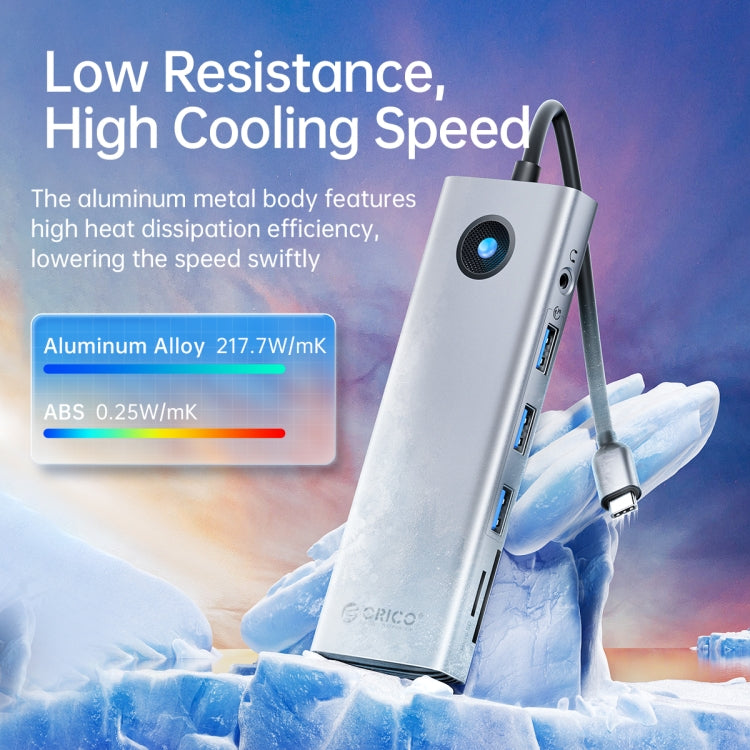 ORICO PW11-8PM Type-C / USB-C 8-in-1 5Gbps Multifunction Docking Station Card Reader