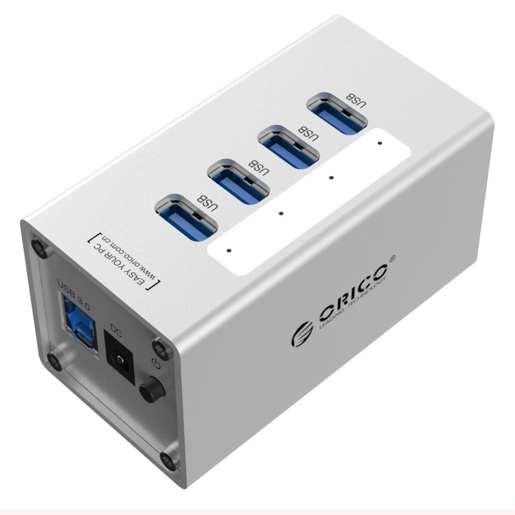 ORICO A3H4 Aluminum High Speed 4 Ports USB 3.0 HUB with 12V/2.5A Power Supply for Laptops