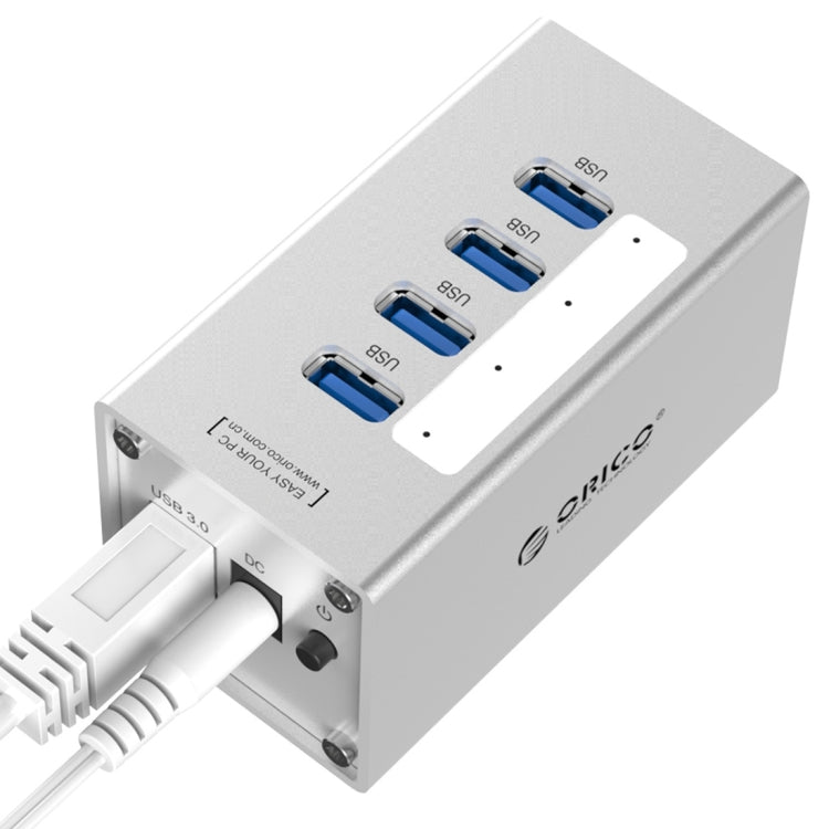 ORICO A3H4 Aluminum High Speed 4 Ports USB 3.0 HUB with 12V/2.5A Power Supply for Laptops