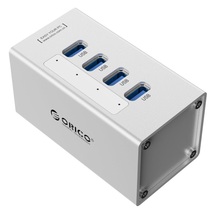 ORICO A3H4 Aluminum High Speed 4 Ports USB 3.0 HUB with 12V/2.5A Power Supply for Laptops
