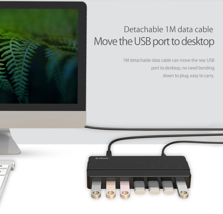 ORICO H7928-U3 ABS Material Desktop 7 Ports USB 3.0 HUB with 1m Cable