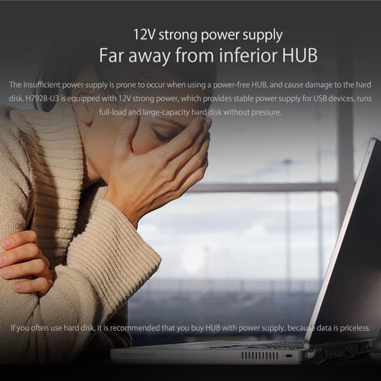 ORICO H7928-U3 ABS Material Desktop 7 Ports USB 3.0 HUB with 1m Cable