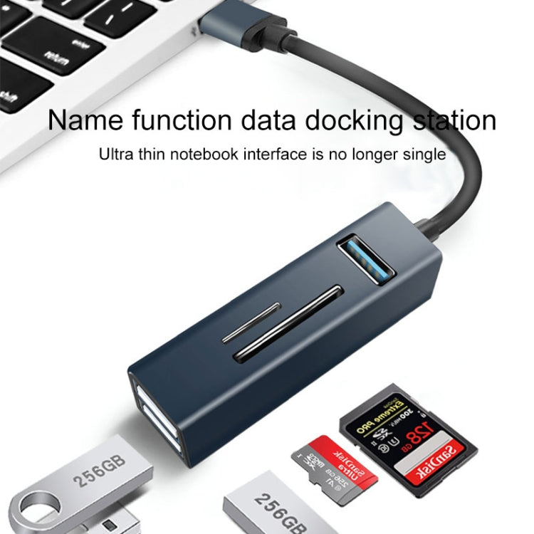 15101 5 in 1 USB3.0 to 3 x USB + SD / TF Card Reader HUB Adapter