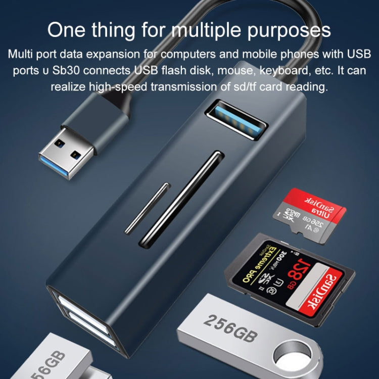 15101 5 in 1 USB3.0 to 3 x USB + SD / TF Card Reader HUB Adapter