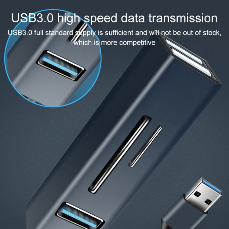15101 5 in 1 USB3.0 to 3 x USB + SD / TF Card Reader HUB Adapter