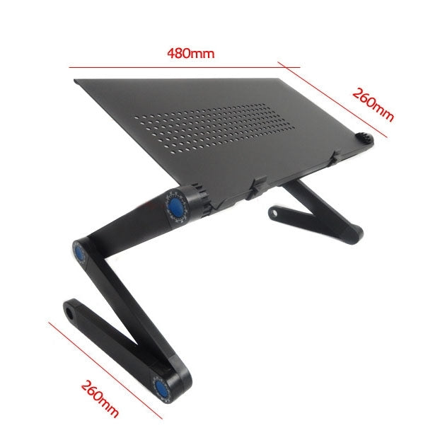 Portable 360 Degree Adjustable Foldable Aluminium Alloy Desk Stand for Laptop / Notebook, without CPU Fans & Mouse Pad