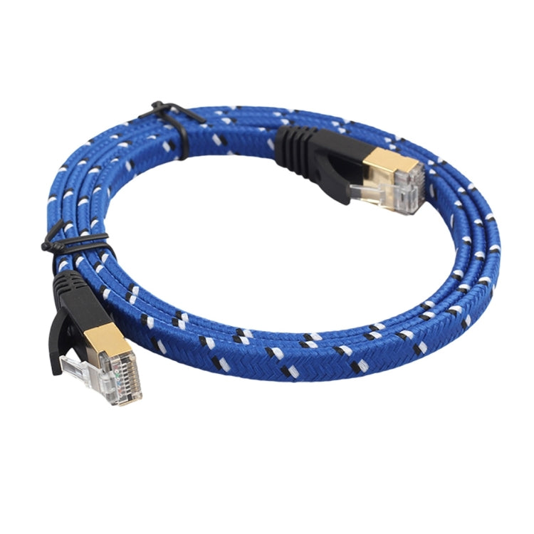 1m Gold Plated CAT-7 10 Gigabit Ethernet Ultra Flat Patch Cable for Modem Router LAN Network, Built with Shielded RJ45 Connector