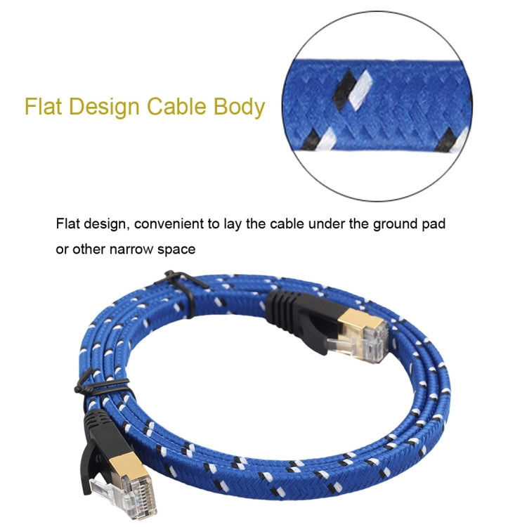 1.8m Gold Plated CAT-7 10 Gigabit Ethernet Ultra Flat Patch Cable for Modem Router LAN Network, Built with Shielded RJ45 Connector