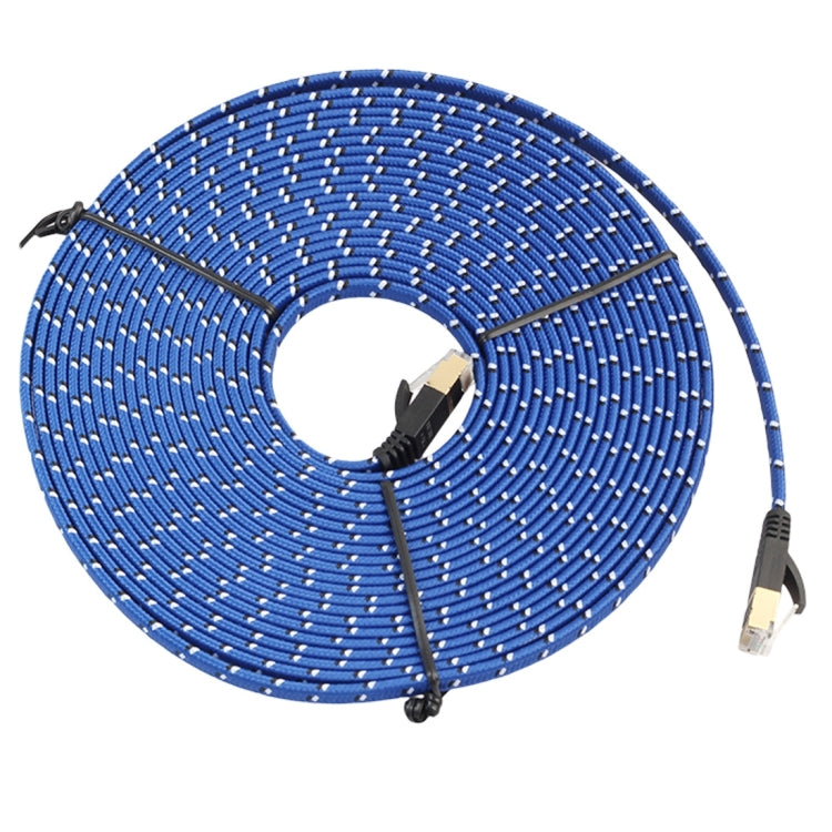 15m Gold Plated CAT-7 10 Gigabit Ethernet Ultra Flat Patch Cable for Modem Router LAN Network, Built with Shielded RJ45 Connector