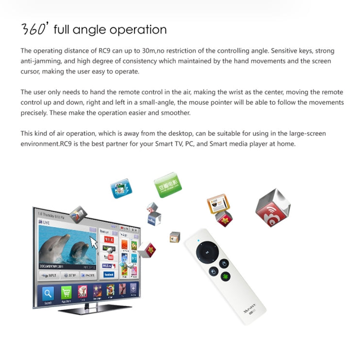 Measy RC9 2.4GHz Fly Air Mouse Wireless Keyboard Remote Control