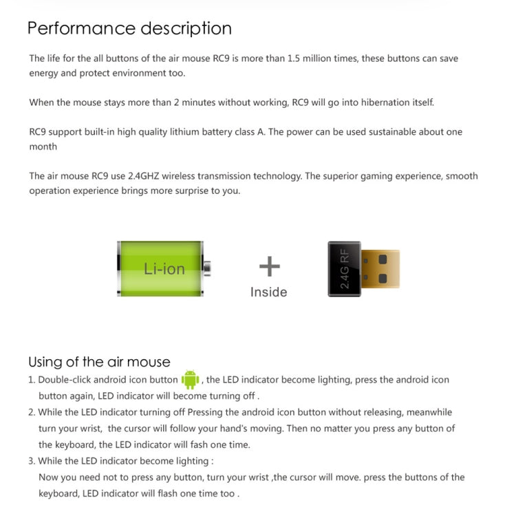 Measy RC9 2.4GHz Fly Air Mouse Wireless Keyboard Remote Control