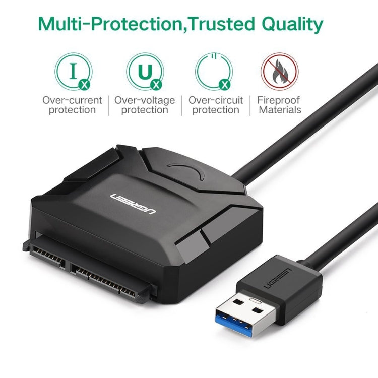 UGREEN USB 3.0 to SATA Adapter Cable Converter for 2.5 / 3.5 inch Hard Drive Disk HDD and SSD, Support UASP SATA 3.0