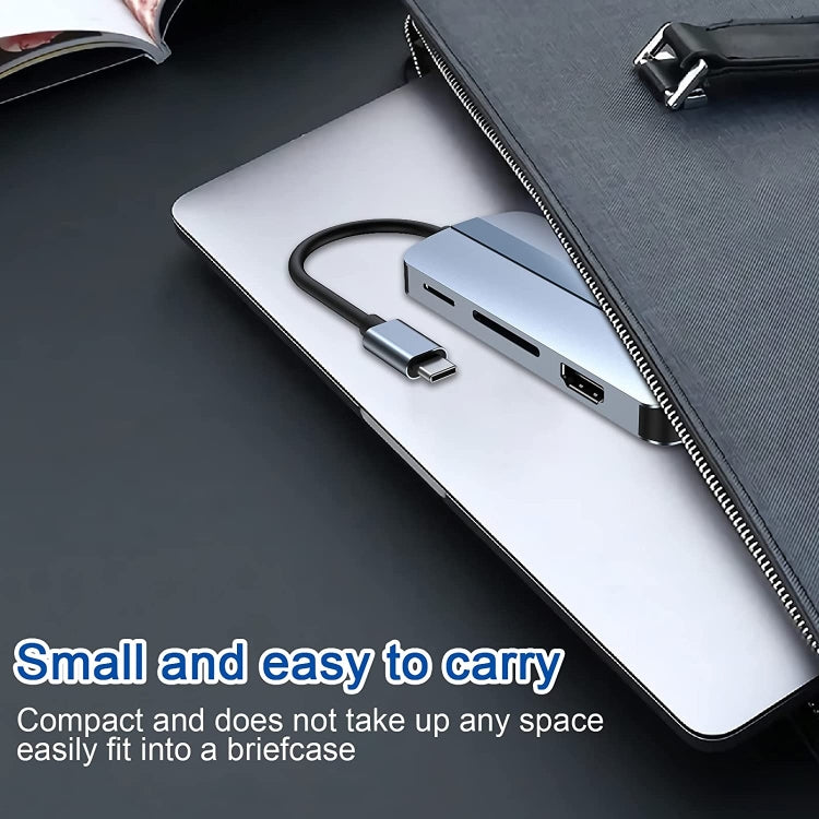 BYL-2105 8 in 1 USB-C / Type-C to USB Multifunctional Docking Station HUB Adapter