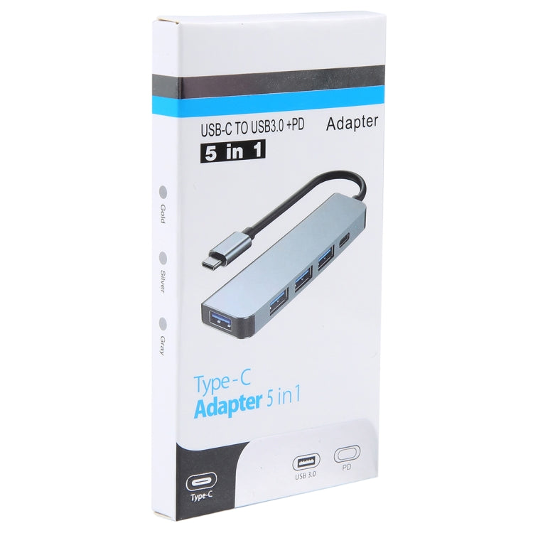 BYL-2301T 5 in 1 USB-C / Type-C to USB Multifunctional Docking Station HUB Adapter