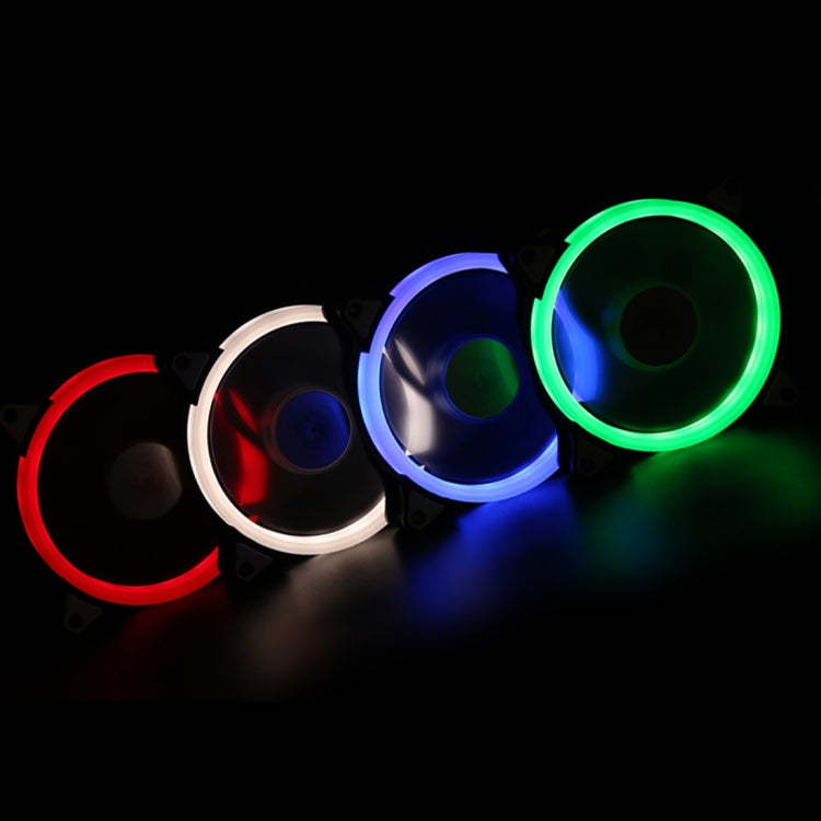 Color LED 12cm 3pin Computer Components Chassis Fan Computer Host Cooling Fan Silent Fan Cooling, with Power Connection Cable & Blue Light