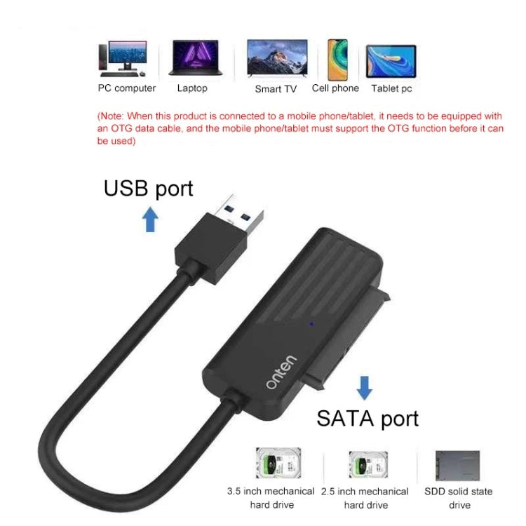 Onten US301 USB 3.0 to SATA Adapter for Universal 2.5/3.5 HDD/SSD Hard Drive Disk