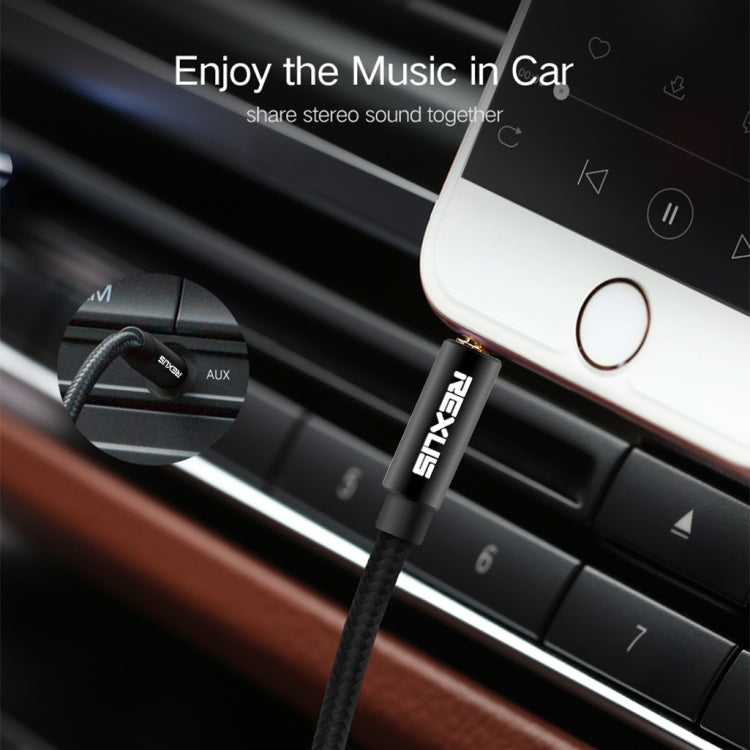 REXLIS 3629 3.5mm Male to Male Car Stereo Gold-plated Jack AUX Audio Cable for 3.5mm AUX Standard Digital Devices, Length: 1m