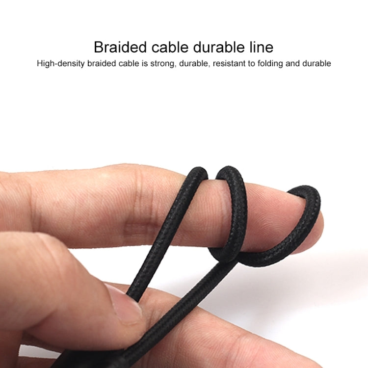 REXLIS 3635 3.5mm Male to Dual RCA Gold-plated Plug Black Cotton Braided Audio Cable for RCA Input Interface Active Speaker, Length: 10m