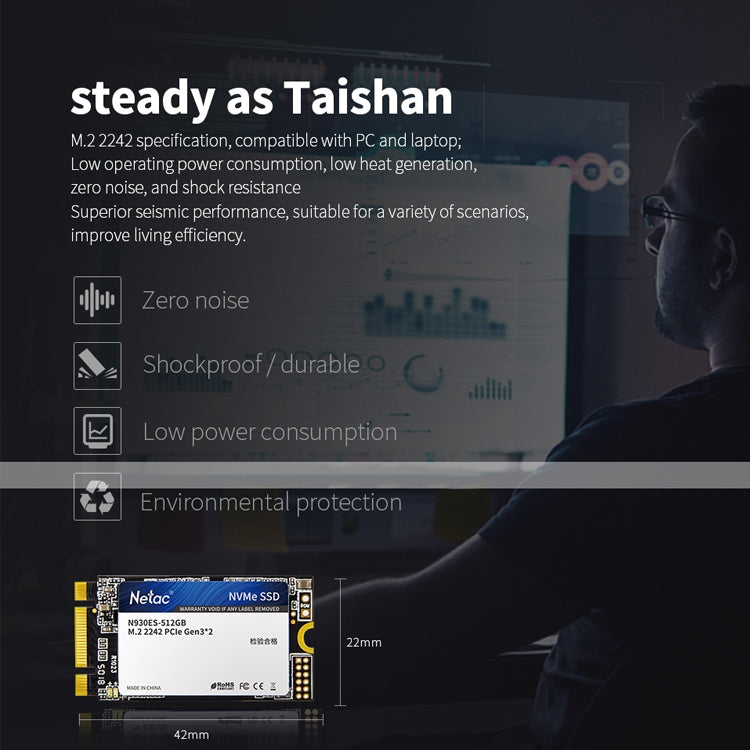 Netac N930ES 512GB M.2 2242 PCIe Gen3x2 Solid State Drive