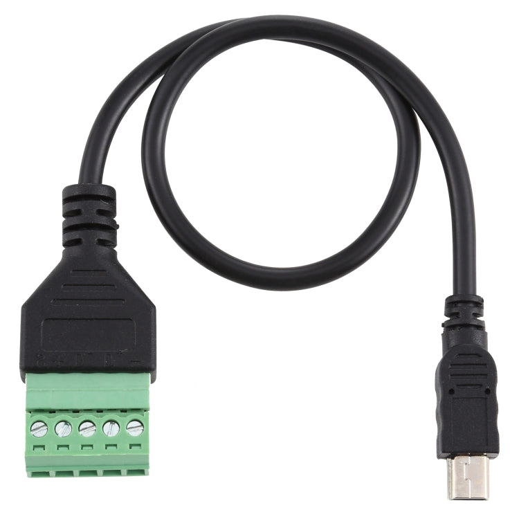 Mini 5 Pin Male to 5 Pin Pluggable Terminals Solder-free USB Connector Solderless Connection Adapter Cable, Length: 30cm