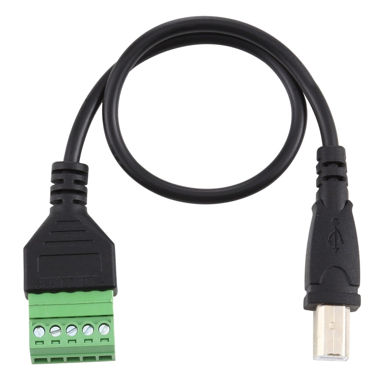 USB Type-B Male Plug to 5 Pin Pluggable Terminals Solder-free USB Connector Solderless Connection Adapter Cable, Length: 30cm
