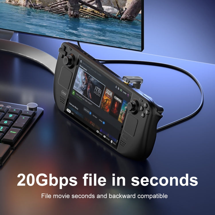 140W 20Gbps USB-C / Type-C Male to USB Female U-shaped Elbow Charging Adapter