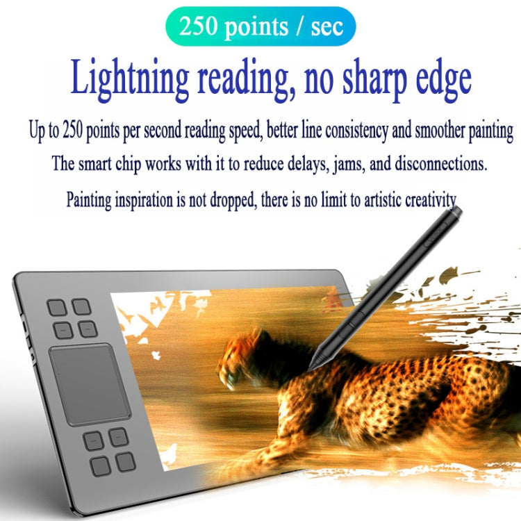 VEIKK A50 10x6 inch 5080 LPI Smart Touch Electronic Graphic Tablet, with Type-c Interface