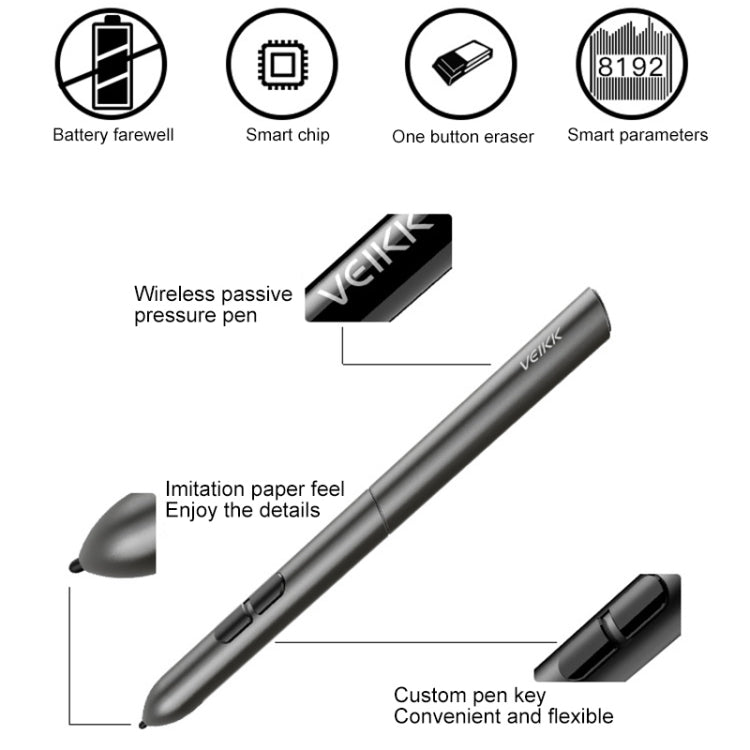 VEIKK S640 6x4 inch 5080 LPI Electronic Graphic Tablet