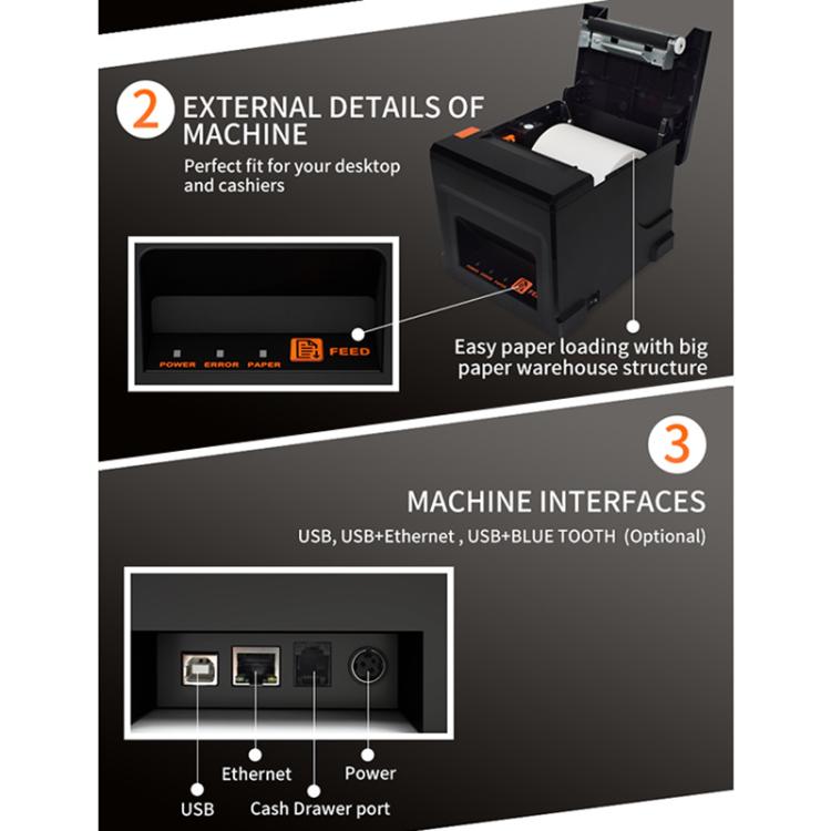 ZJ-8360 II USB and LAN Interface Auto-cutter 80mm Thermal Receipt Printer
