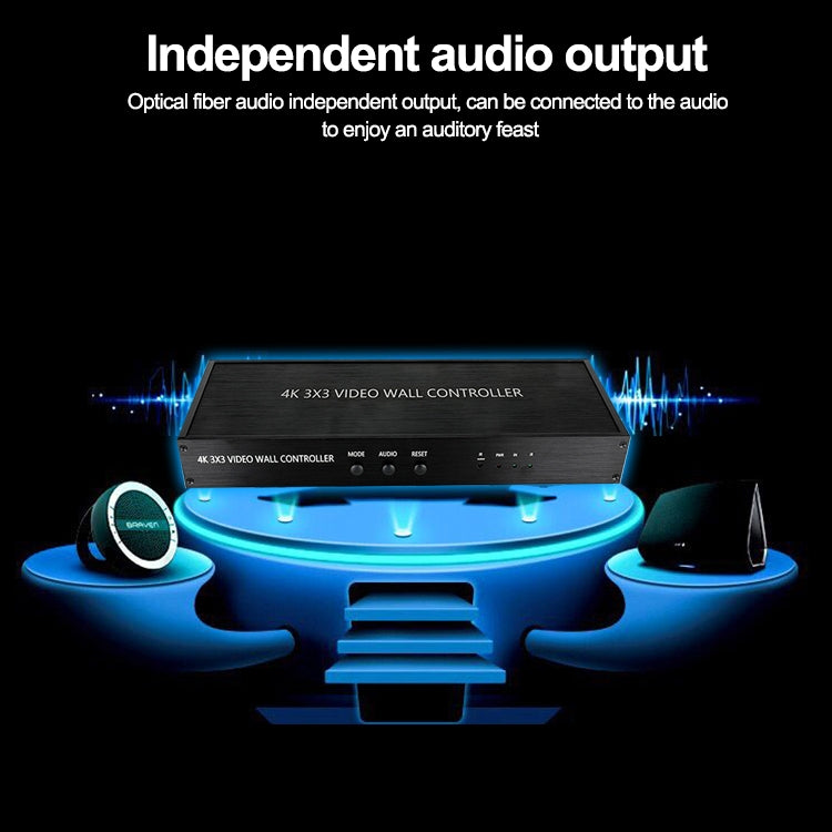 NK-BT88 4K 3X3 HDMI Video Wall Controller Multi-screen Splicing Processor with Remote Controller, EU Plug