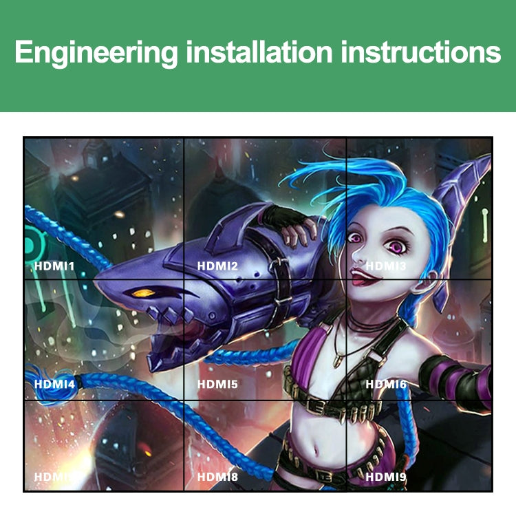 NK-BT88 4K 3X3 HDMI Video Wall Controller Multi-screen Splicing Processor with Remote Controller, EU Plug