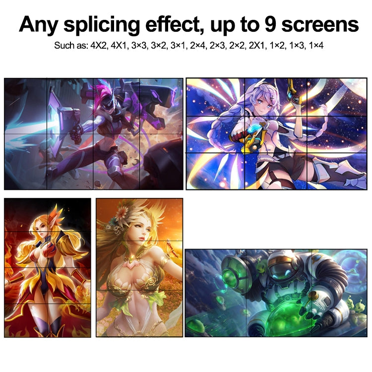 NK-BT88 4K 3X3 HDMI Video Wall Controller Multi-screen Splicing Processor with Remote Controller, EU Plug