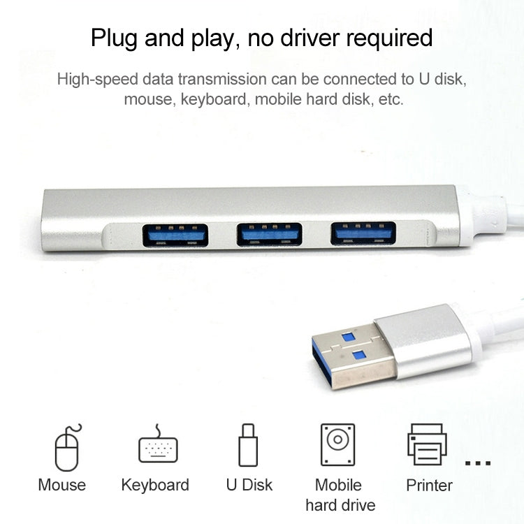 A-809 4 x USB 3.0 to USB 3.0 Aluminum Alloy HUB Adapter