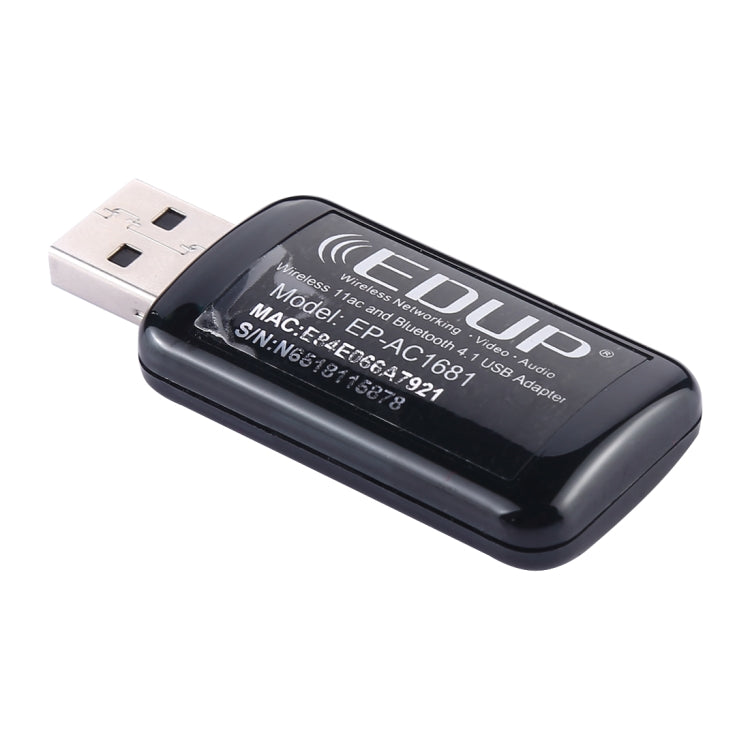EDUP EP-AC1681 2 in 1 AC1200Mbps 2.4GHz & 5.8GHz Dual Band USB WiFi Adapter External Network Card with Bluetooth 4.1 Function