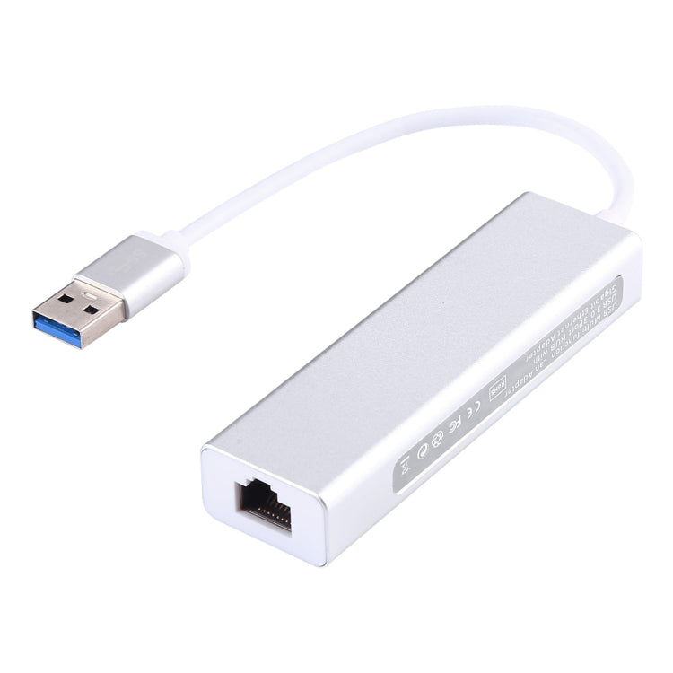 Aluminum Shell 3 USB3.0 Ports HUB + USB3.0 Gigabit Ethernet Adapter