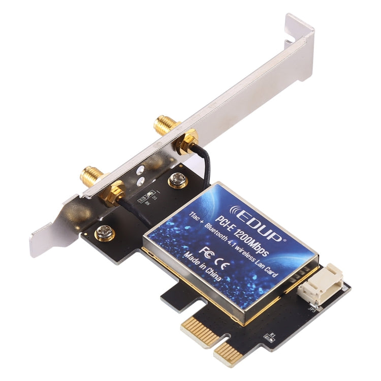 EDUP EP-9620 2 in 1 AC1200Mbps 2.4GHz & 5.8GHz Dual Band PCI-E 2 Antenna WiFi Adapter External Network Card + Bluetooth