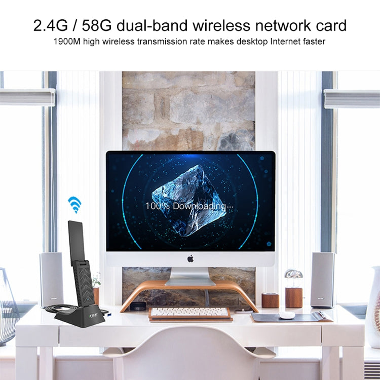 EDUP EP-AC1675 AC1900Mbps 2.4GHz & 5.8GHz Dual Band USB3.0 WiFi Adapter External Network Card