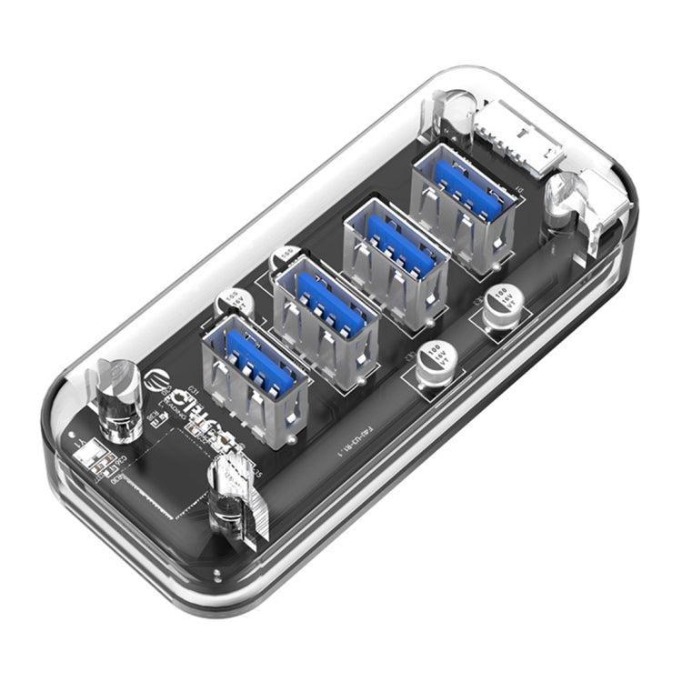 ORICO F4U 4 x USB 3.0 Ports 5Gbps Fast Transmission Desktop HUB with Blue LED Indicator Light