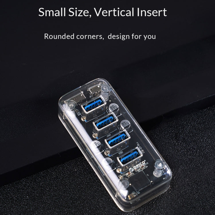 ORICO F4U 4 x USB 3.0 Ports 5Gbps Fast Transmission Desktop HUB with Blue LED Indicator Light