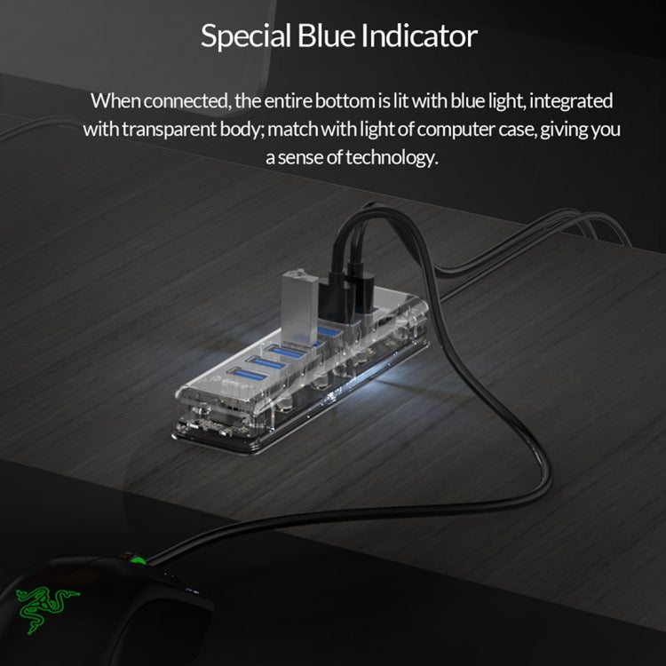 ORICO F7U 7 x USB 3.0 Ports 5Gbps Fast Transmission Desktop HUB with Blue LED Indicator Light