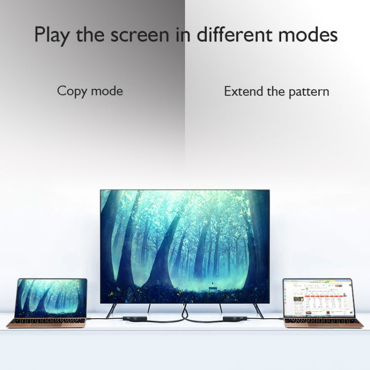 Mini DP to HDMI + DVI + VGA Rectangle Multi-function Converter, Cable Length: 28cm